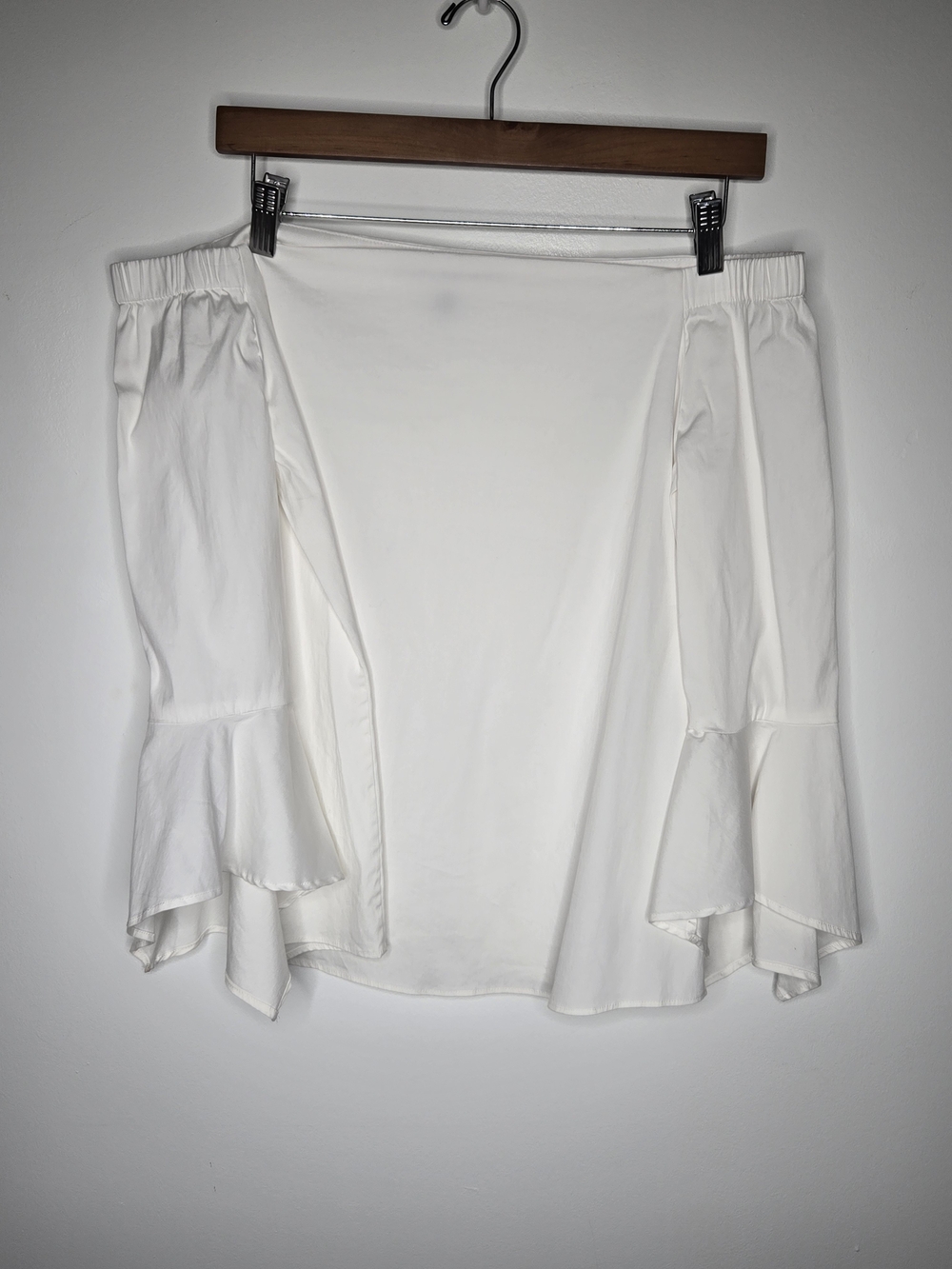 White House Black Market Off The Shoulder Bell Sleeve Blouse Top White Size S